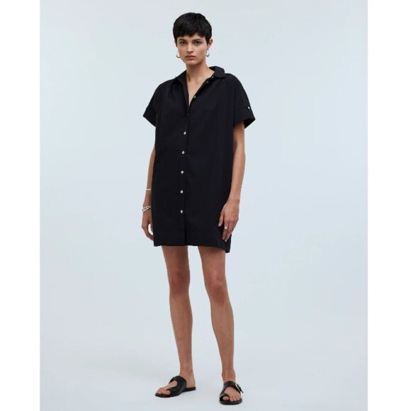 Madewell Dresses & Skirts - Madewell The Kiera Dress Front Button Down Black Medium NWT